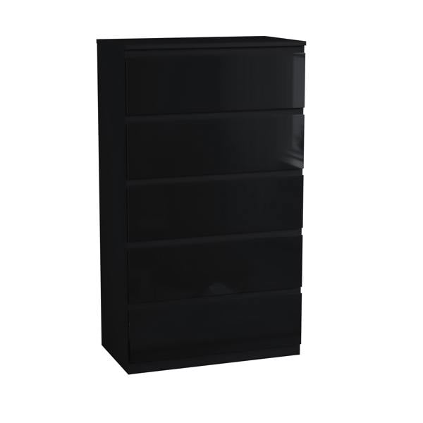 Vida Designs Glinton 5 Drawer Chest, Black