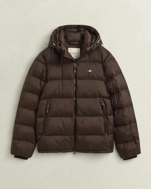 GANT Mens Active Cloud Jacket - 217 Black Brown | CHO | Designer Mens Padded Jackets