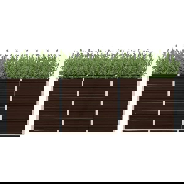 Berkfield Garden Raised Bed Brown 240x80x77 cm Galvanised Steel