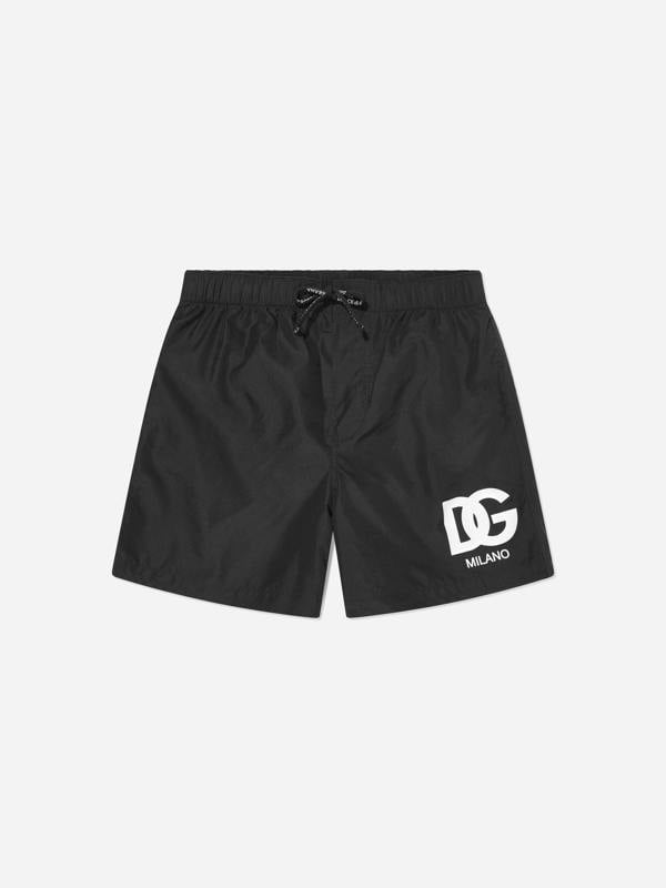Dolce & Gabbana Kids Dolce & Gabbana Boys Milano Logo Swim Shorts in Black