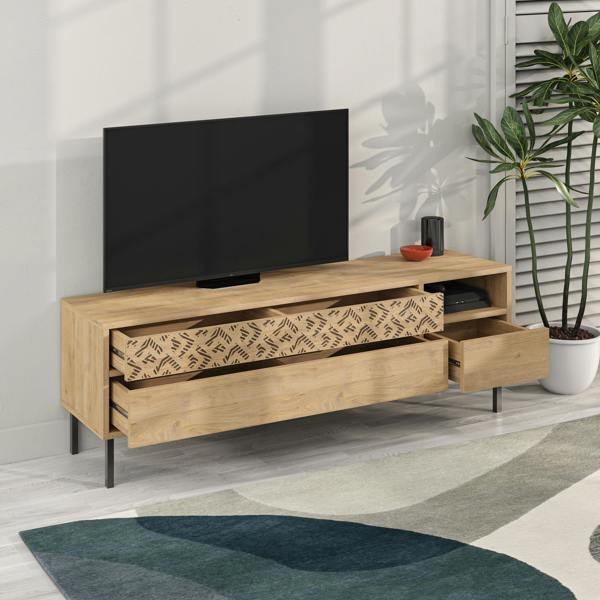 Decortie Heaton Modern Multimedia Unit with Storage TV Cabinet 60" 145cm