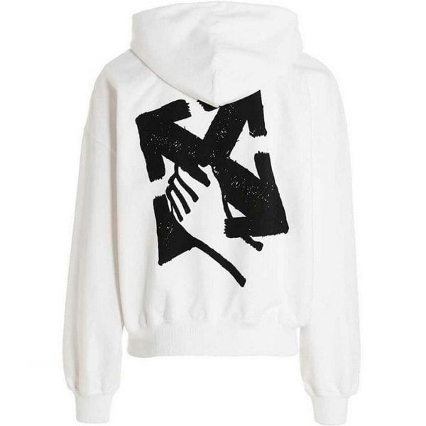 Off-White Hand Arrow Boxy Oversized Hoodie - White