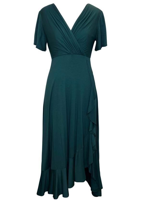 Alie Street London Waterfall Dress Petite (Pine Green)