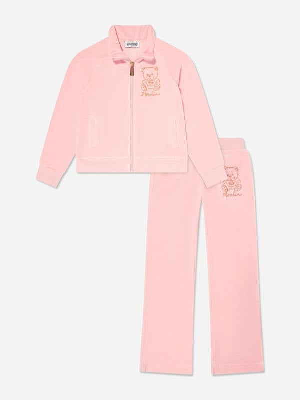 Moschino Kids Moschino Girls Teddy Bear Logo Tracksuit in Pink