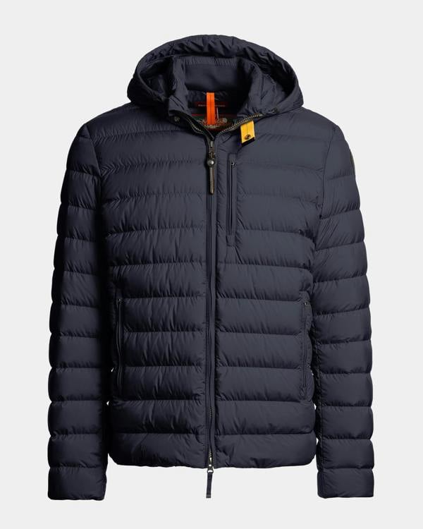 Parajumpers Last Minute Mens Down Jacket with Hood - Blue Navy 316, front