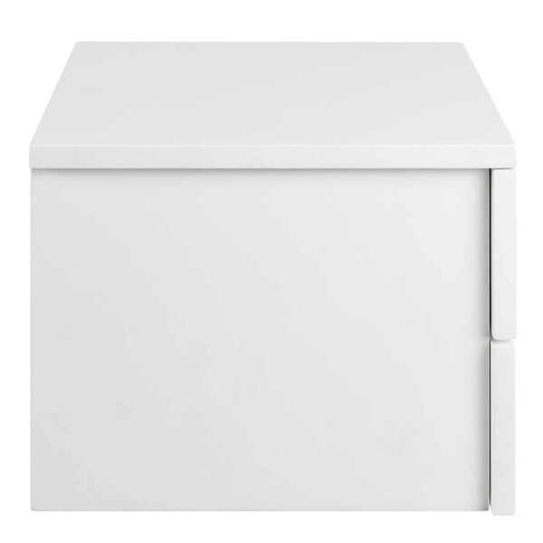 Wyld Haus Rome Matt White Wooden Bedside Table 2 Drawers