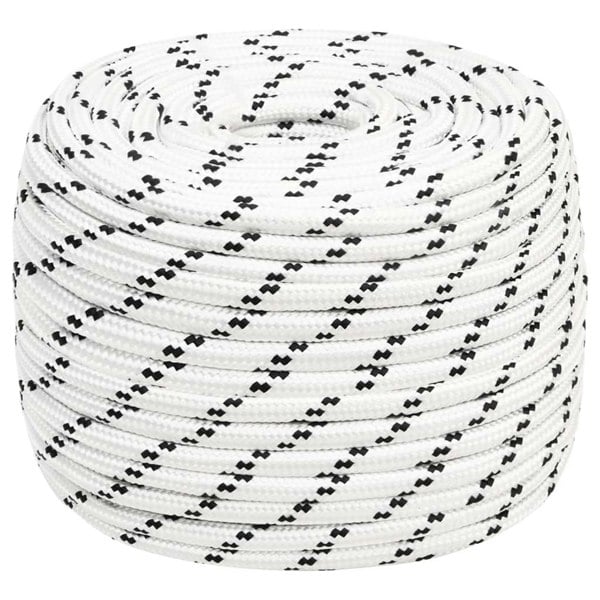 Berkfield Braided Boat Rope White 12 mmx25 m Polyester
