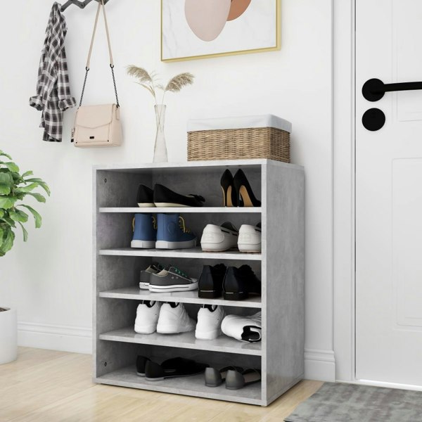 Berkfield Shoe Cabinet Concrete Grey 60x35x70 cm Engineered Wood