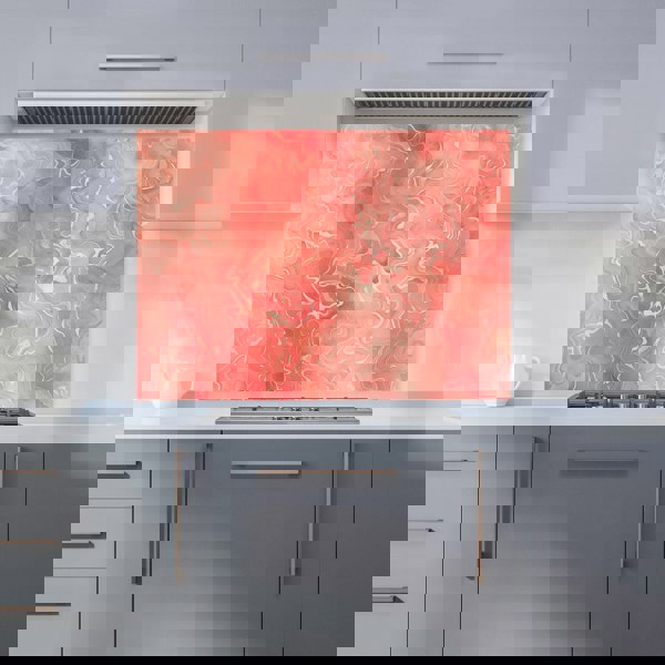 Warren Reed - Designer Salmon Pink Marble Effect Kitchen Splashback