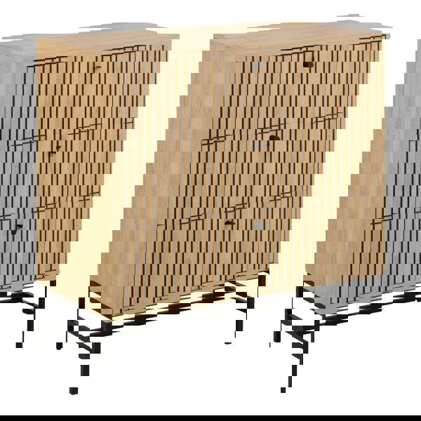 Furniture To Go Albany Chest of 3 Drawers in Oak/Black Legs