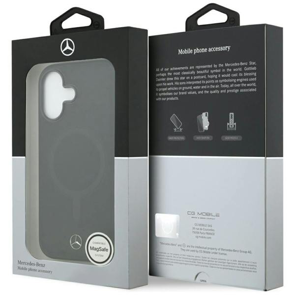 Mercedes Leather Laurel Leaves Stripes MagSafe Case for iPhone 17 Air 6.5" Black - MEHMP17M25RLDLKH