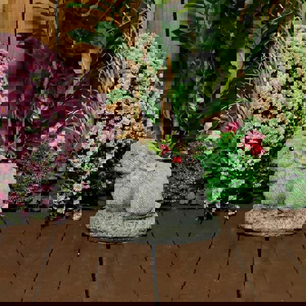 Charming Stone Cast Rabbit Planter for Flowers or Herbs