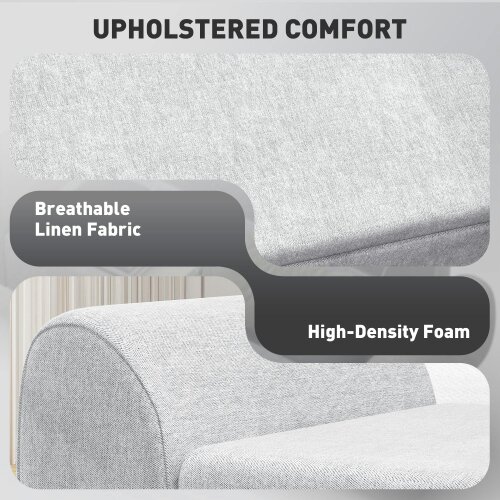 Wyld Haus Nesama Linen Light Grey Storage Bench With Armrest