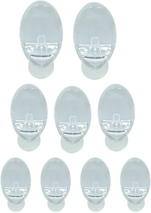 St Helens Assorted Self Adhesive Reusable Oval Shaped Plastic Hooks (Pack of 9)