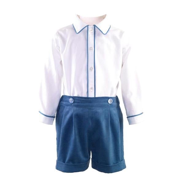 Rachel Riley Blue Cord Short & Shirt Set