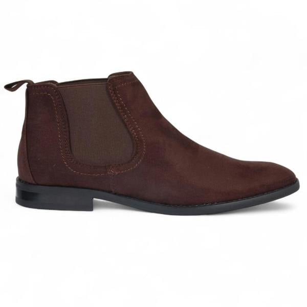Dolcetto Men's Suede Chelsea Boots Real Leather Lined Slip-On