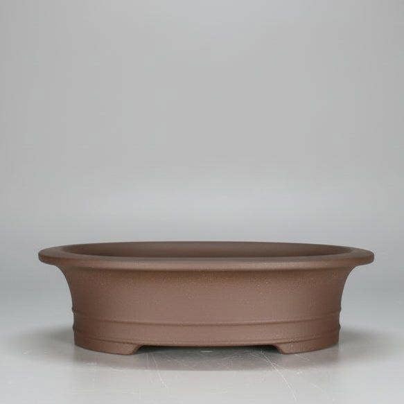 Yorkshire Bonsai 21cm Unglazed Bonsai Pot | Oval | 21cm x 18cm x 6cm | Brown