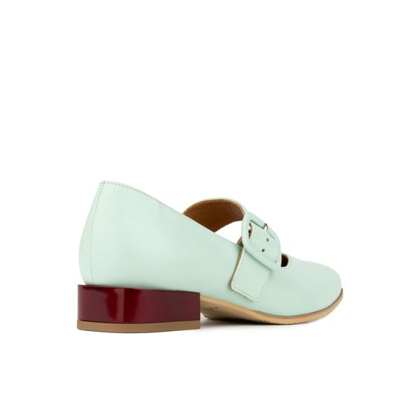 Embassy London Bliss - Mint & Red - Women's block heel square toe leather Mary-Jane