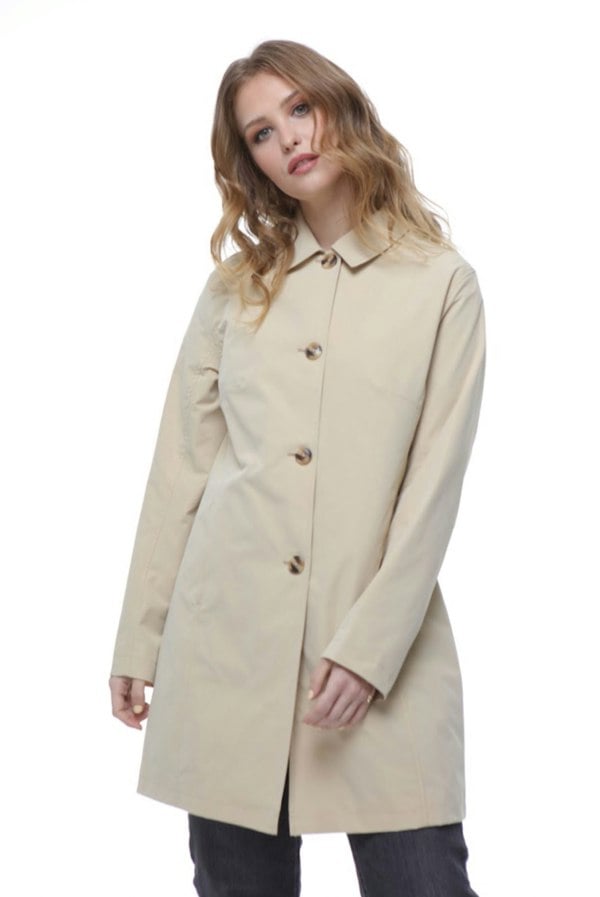 Elle Jennifer Single Breasted Basic Mac - Ivory