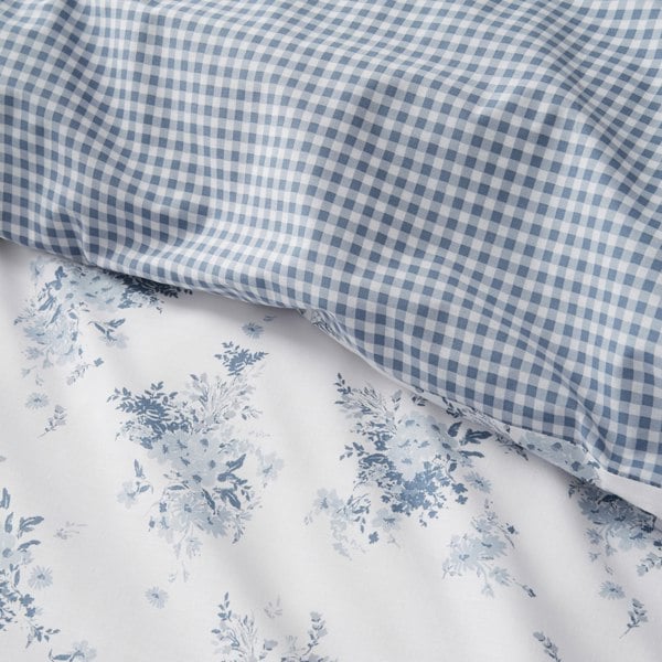 Catherine Lansfield Lucie Floral Frill Reversible Duvet Cover Set