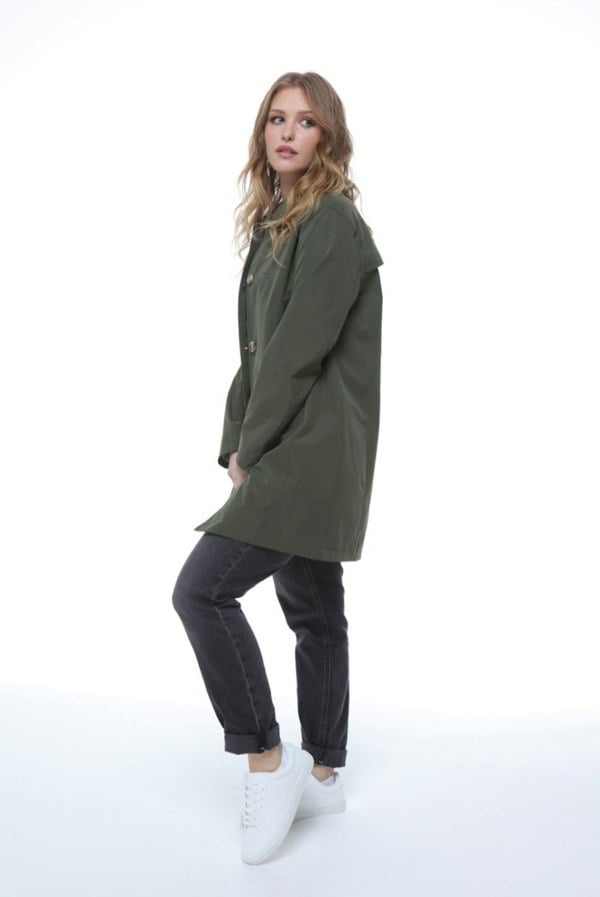 Elle Jennifer Single Breasted Basic Mac - Green