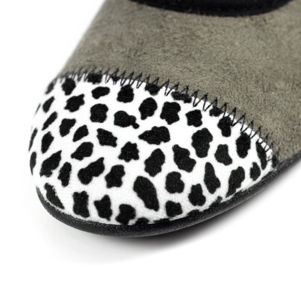 Lunar Women's Jessie Leopard Print Slippers - Grey