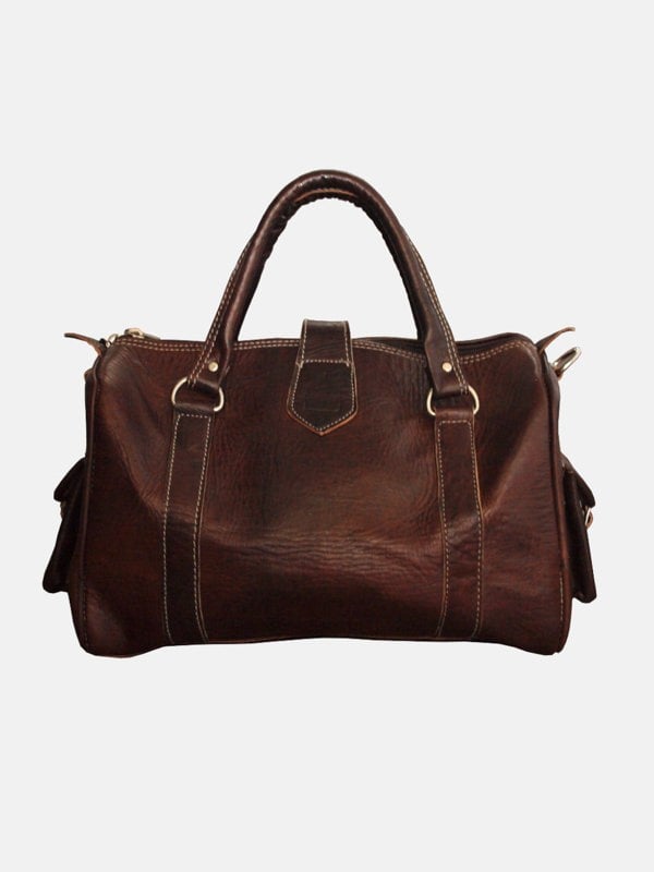 Berber Leather The Rabat Bowling Bag in Brown