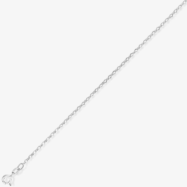 T. H. Baker 9ct White Gold Diamond Cut Oval Necklace CN740-18
