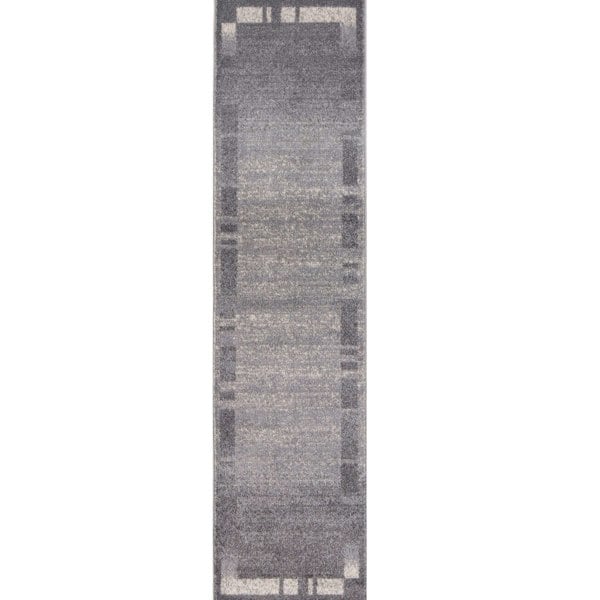 Modern Living Room Rug Bordered Grey Cream | The Rugs