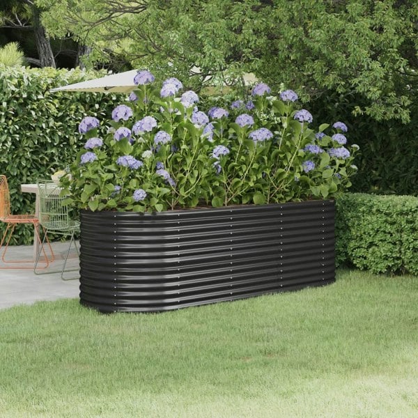 Berkfield Garden Raised Bed Powder-coated Steel 224x80x68 cm Anthracite