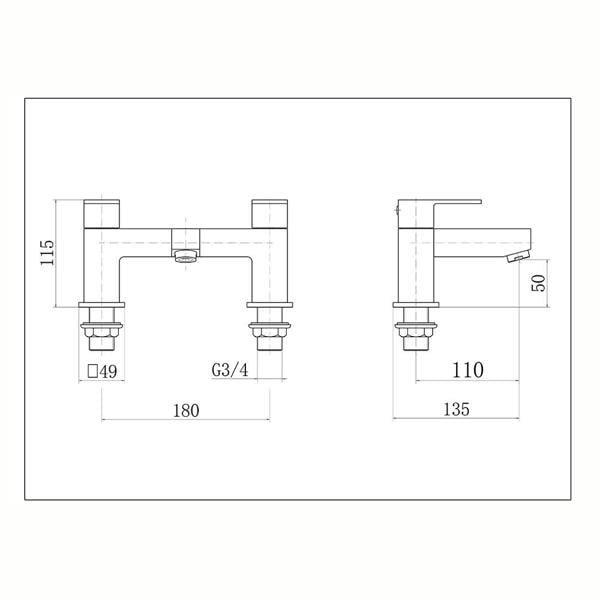 Flode Bolmen | Bath Filler | Chrome