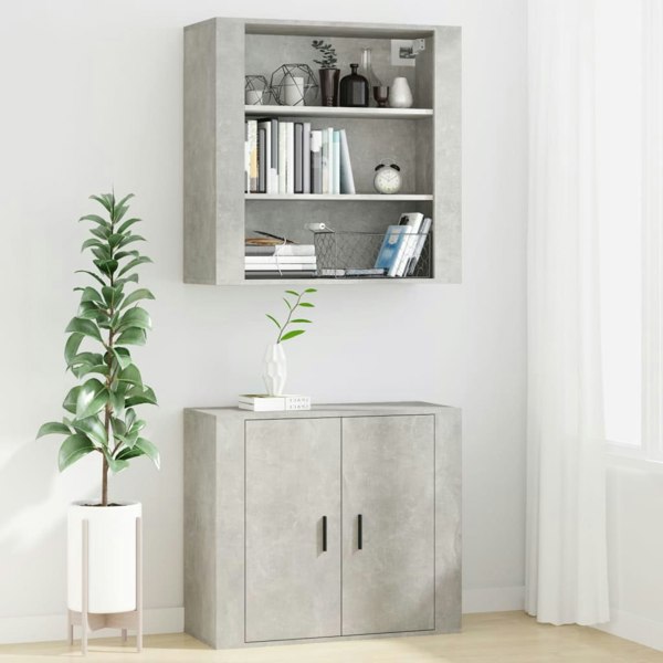Berkfield Wall Cabinet Concrete Grey 80x33x80 cm Engineered Wood