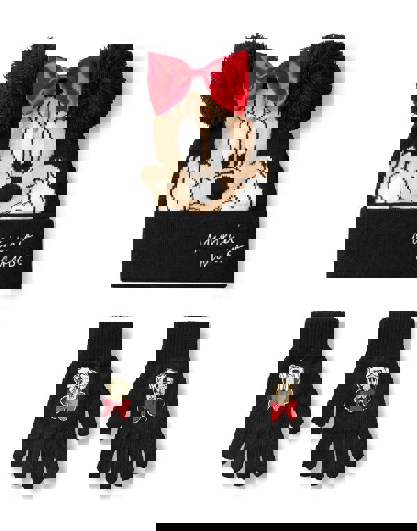 Disney Girls Multicoloured Minnie Mouse Beanie and Gloves Set (One Size) [dis]