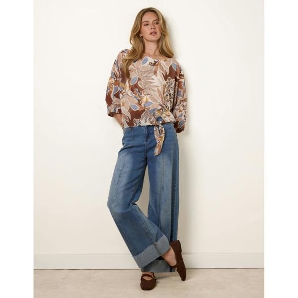 Blue Vanilla Tie Front Blouse