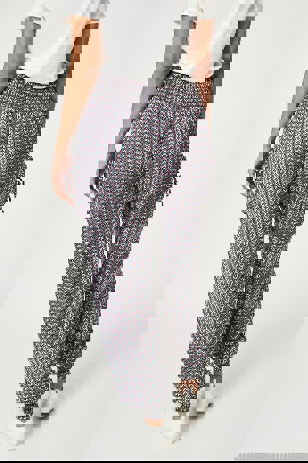 Green | Geo Print Pull On Harem Pants