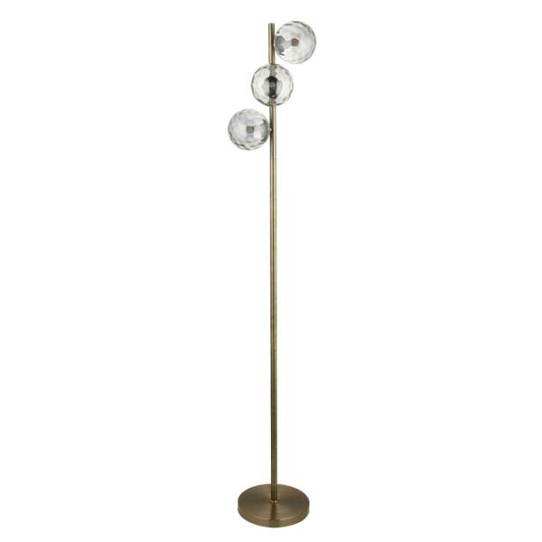 Pagazzi Lighting Tamara 3-Light Antique Brass Floor Lamp