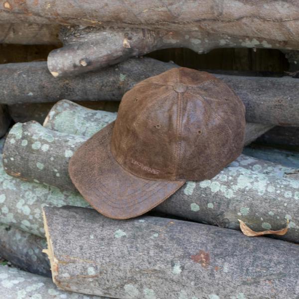 Wombat Leather Wombat Mens Hiker Brown Leather Cap