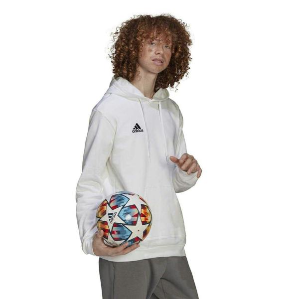 Adidas Mens Entrada 22 Cotton Blend Pullover Hoodie - White/Black - 