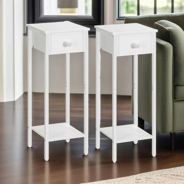 Rafaelo Mobilia Set of 2 Tall Bedside Tables