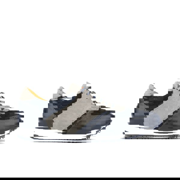 Embassy London San Francisco - Navy & Grey - Men's lace-up leather & suede trainer