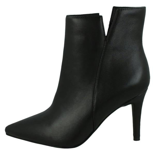 Spot On Ladies Spot On High Heel Leather Ankle Boots with Inside Zip F51212