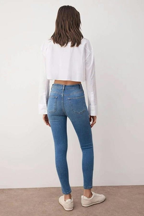 WOVCOR Fitted High Waist Skinny Jeans