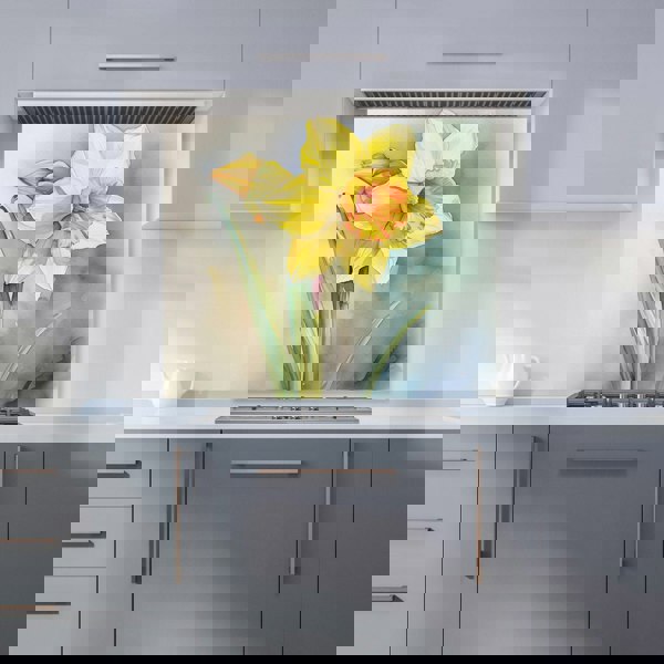 Warren Reed - Designer Daffodil Watercolour Kitchen Splashback