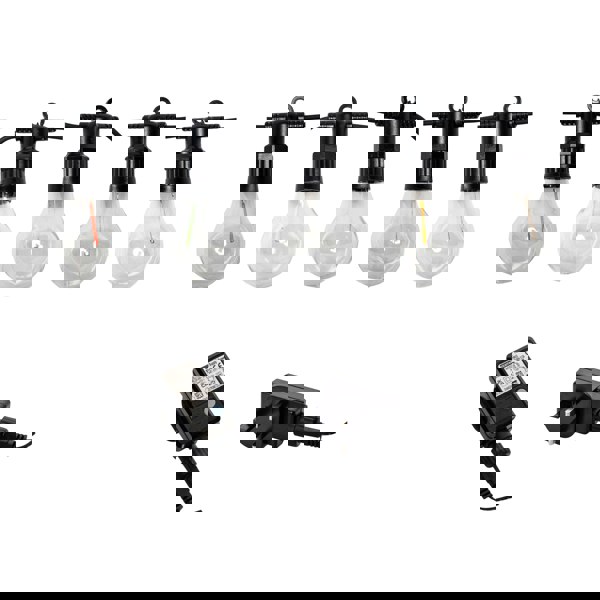 Samuel Alexander Set of 20 Indoor Outdoor Connectable Festoon Lights with Multi-Coloured LEDs