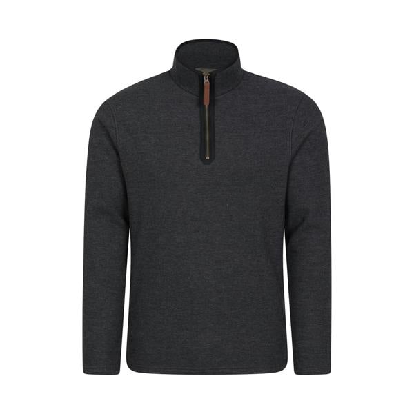 Mountain Warehouse Mens Beta Contrast Zip Top - Charcoal - 