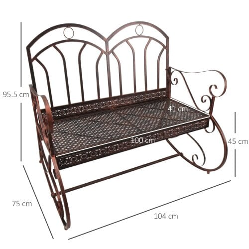 Wyld Haus Lesu Metal Bronze Iron Garden Outdoor Rocking Chair