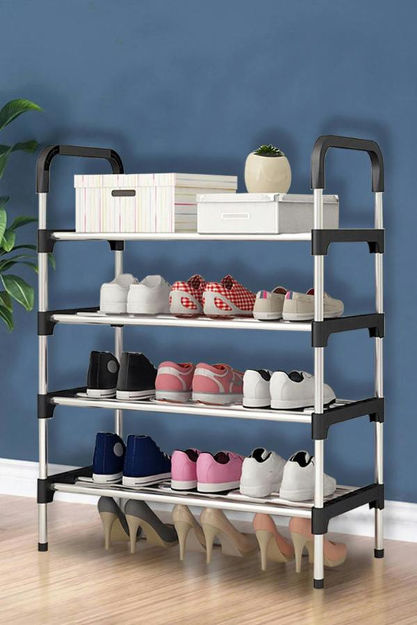4 Tiers Shoe Rack Organizer Stackable Space Saving Shoe Shelf