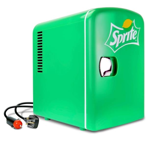 Coca-Cola Sprite 4L Mini Fridge 6 Can Tabletop Cooler & Warmer for Bedroom, Desk or Car (12V, Green)