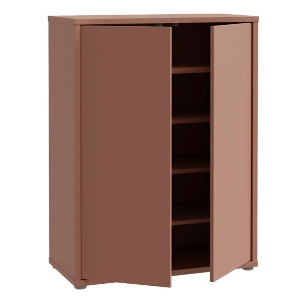 Furniture To Go Alice Springs Shoe Cabinet with 2 Doors Push-to-Open in Terracotta