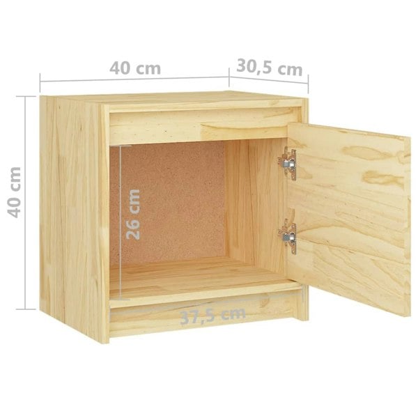 Berkfield Bedside Cabinet 40x30.5x40 cm Solid Pinewood